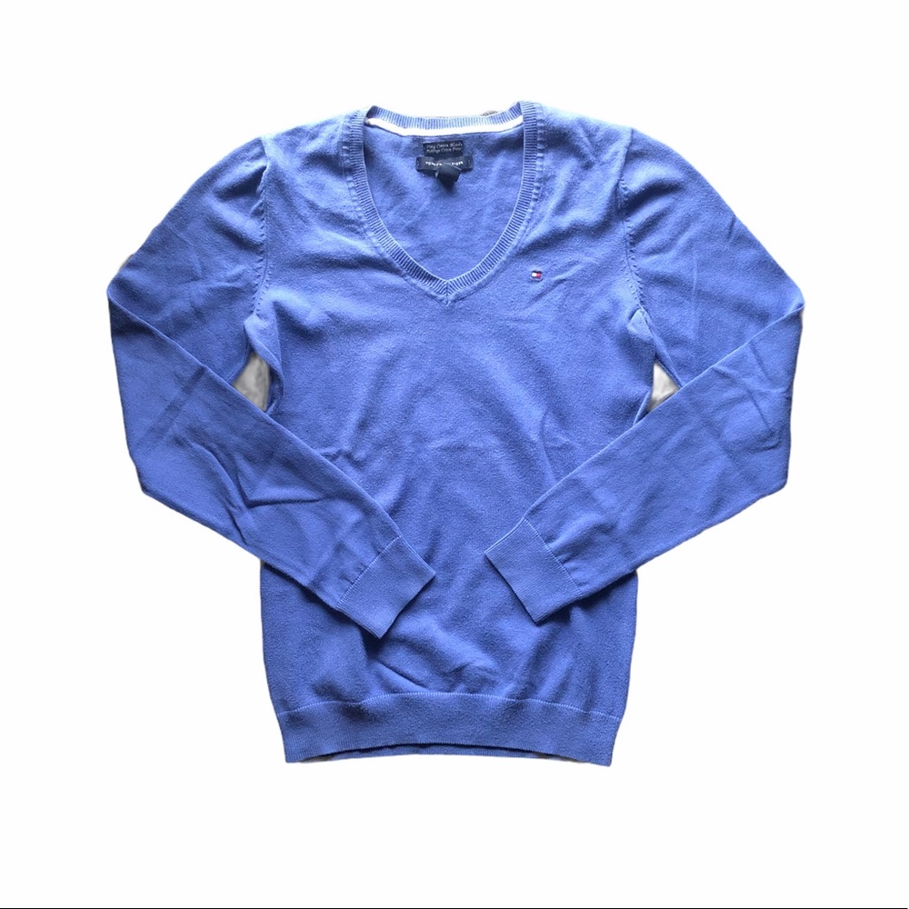 Tommy Hilfiger Blue V-Neck Sweater
